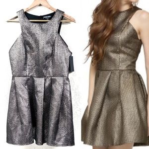 Fashion Union Metallic Fit And Flare Dress C49